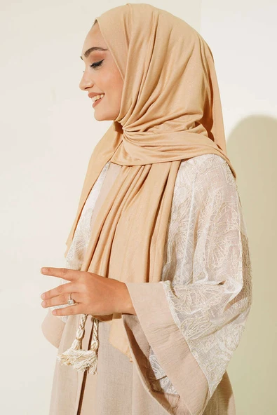 Düz Penye Şal Latte ürün görseli 1