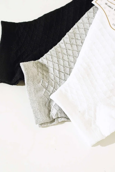 Bayan Patik Üçlü Çorap Serisi Asorti 1 - Resim 2