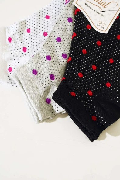 Bayan Patik Üçlü Çorap Serisi Asorti 8 - Resim 2