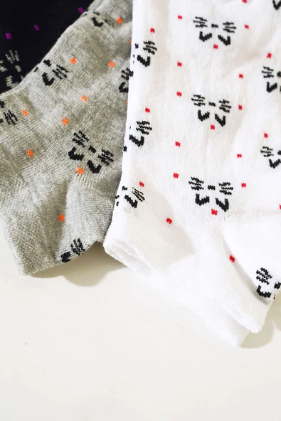 Bayan Patik Üçlü Çorap Serisi Asorti 3 - Resim 2