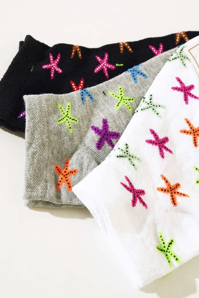 Bayan Patik Üçlü Çorap Serisi Asorti 5 - Resim 2