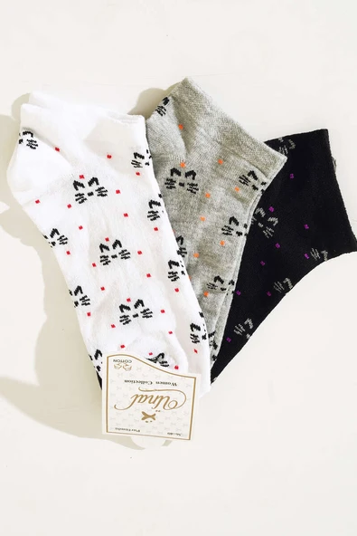 Bayan Patik Üçlü Çorap Serisi Asorti 3 ürün görseli