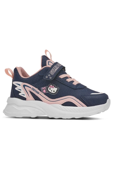 Günlük Kız Çocuk Sneaker Lastik Bağcıklı Işıklı Hologram Cırtlı Hafif Hello Kitty Ayakkabı 1907 - 4
