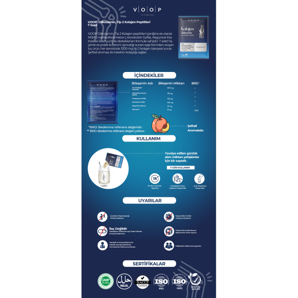 VOOP Collagen Tip 2 Glukozamin Saşe - 6