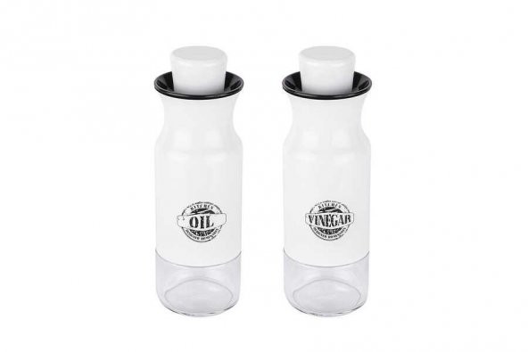TANTİTONİ 2Lİ CAM BEYAZ YAZILI YAĞLIK SİRKELİK SETİ