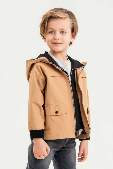 Kapüşonlu Su Geçirmez Erkek Çocuk Yağmurluk - Resim 5