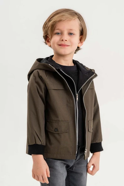 Kapüşonlu Su Geçirmez Erkek Çocuk Yağmurluk - Resim 2