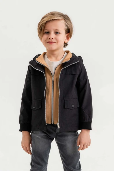 Kapüşonlu Su Geçirmez Erkek Çocuk Yağmurluk - 4