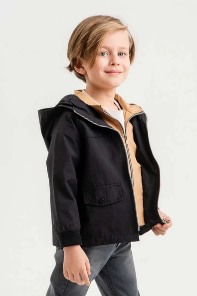 Kapüşonlu Su Geçirmez Erkek Çocuk Yağmurluk - Resim 11