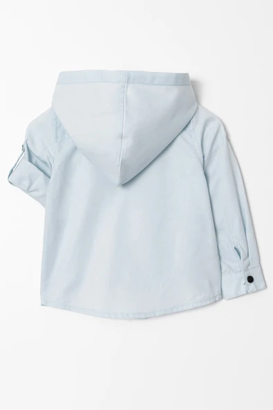 Kapüşonlu Cepli Katlanabilir Kol Erkek Çocuk Gömlek - Resim 2