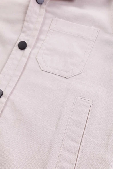 Kapüşonlu Cepli Katlanabilir Kol Erkek Çocuk Gömlek - Resim 9