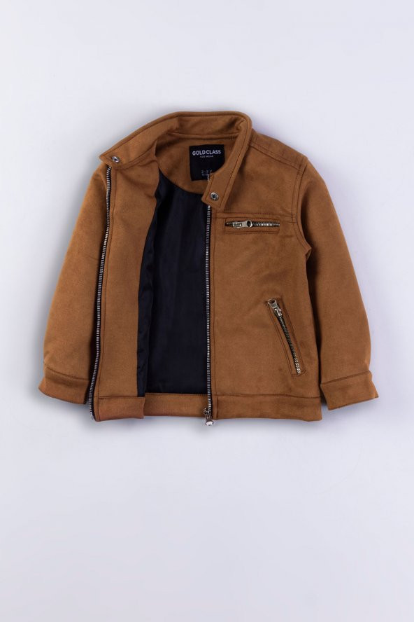 Cepli Fermuarlı Erkek Çocuk Süet Ceket - 6