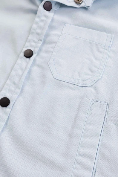 Kapüşonlu Cepli Katlanabilir Kol Erkek Çocuk Gömlek - Resim 4