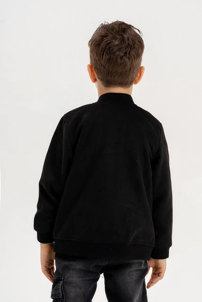 Deri Garnili Cepli Fermuarlı Erkek Çocuk Kolej Ceket - 10