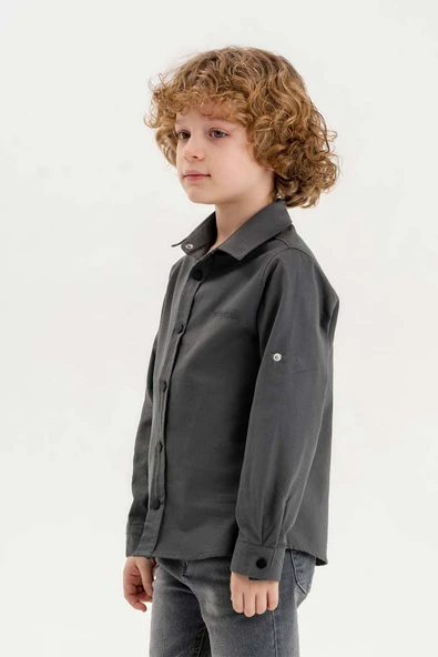 Katlanabilir Uzun Kol Basic Erkek Çocuk Gömlek ürün görseli