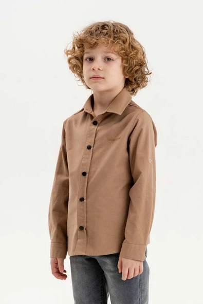 Katlanabilir Uzun Kol Basic Erkek Çocuk Gömlek - 6