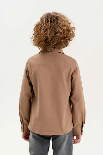 Katlanabilir Uzun Kol Basic Erkek Çocuk Gömlek - 8