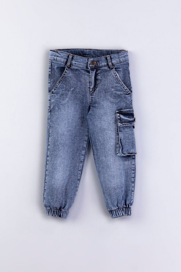 Erkek Çocuk Jogger Kargo Cepli Kot Pantalon - 3