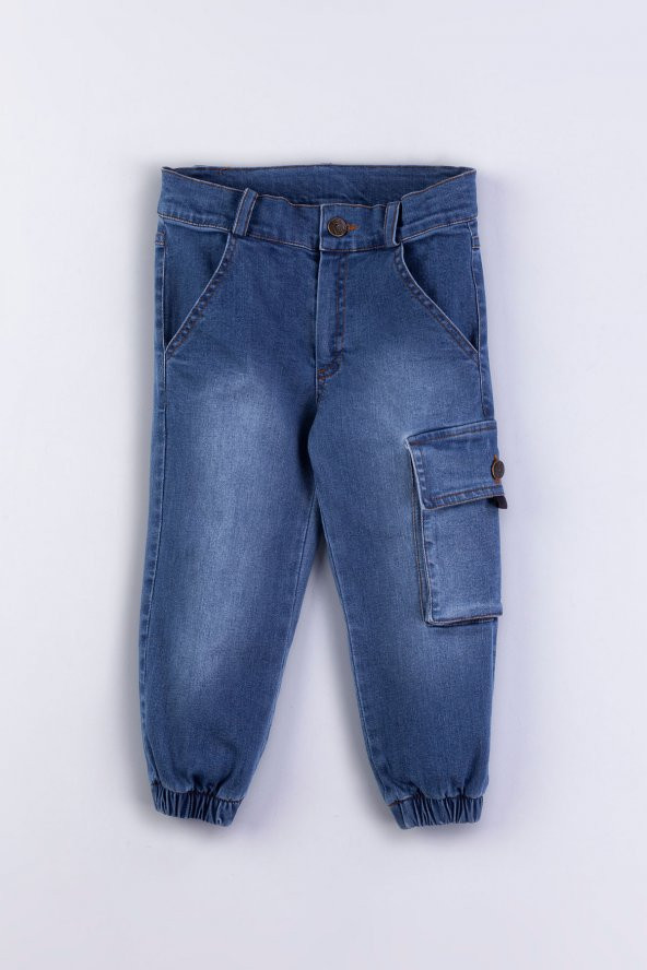 Erkek Çocuk Jogger Kargo Cepli Kot Pantalon - 4