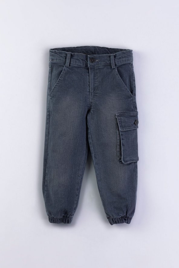 Erkek Çocuk Jogger Kargo Cepli Kot Pantalon - 5