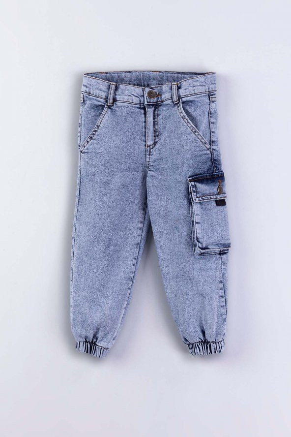 Erkek Çocuk Jogger Kargo Cepli Kot Pantalon - 6