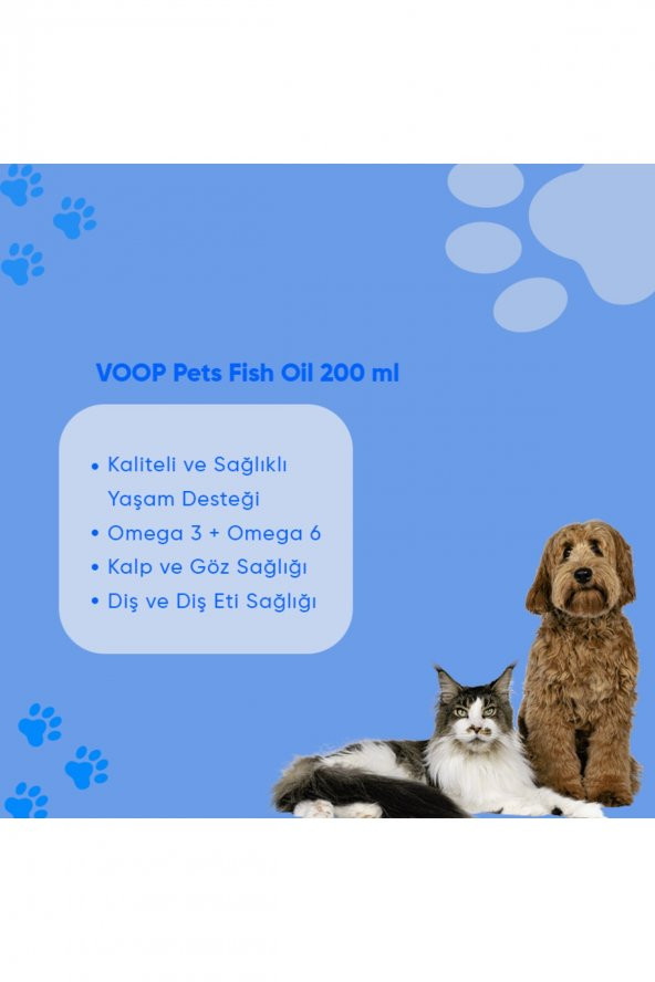 Pet Fish Oil(Kediler - Köpekler için Tüy Dökülmelerine Karşı, Kalp Sağlığını Destekleyen Balık Yağı)