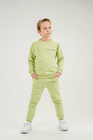 Lastikli Bel ve Paça Unisex Çocuk Eşofman Takımı - Resim 4