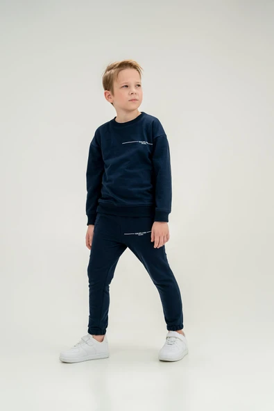 Lastikli Bel ve Paça Unisex Çocuk Eşofman Takımı - Resim 10