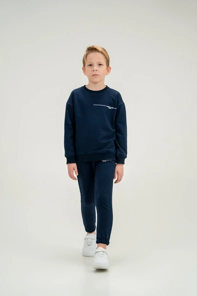 Lastikli Bel ve Paça Unisex Çocuk Eşofman Takımı - Resim 6