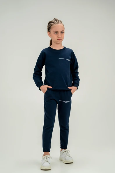 Lastikli Bel ve Paça Unisex Çocuk Eşofman Takımı - Resim 9