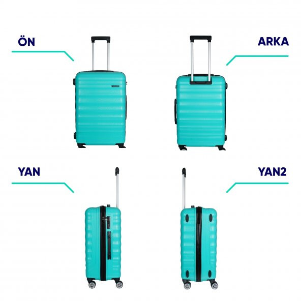 Vegmann Delphin Su Yeşili Orta Boy Valiz - Resim 5