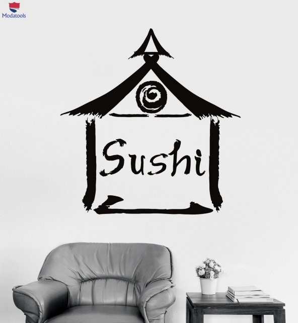 Dekorasyon Cam Duvar Sticker Sushi Bar Japon Yemekleri Asya Restoranı Çıkartmaları Benzersiz Hediyelik