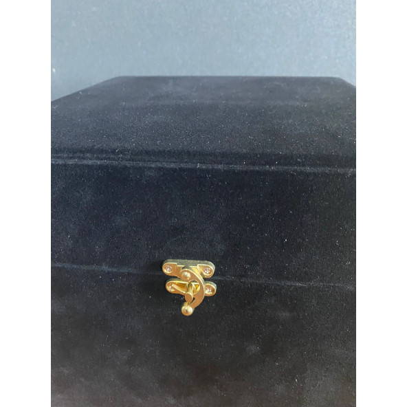 Kadife Kaplı Kaliteli Çeyiz Bohça Ahşap Kutusu 22x25,5x17cm - 2