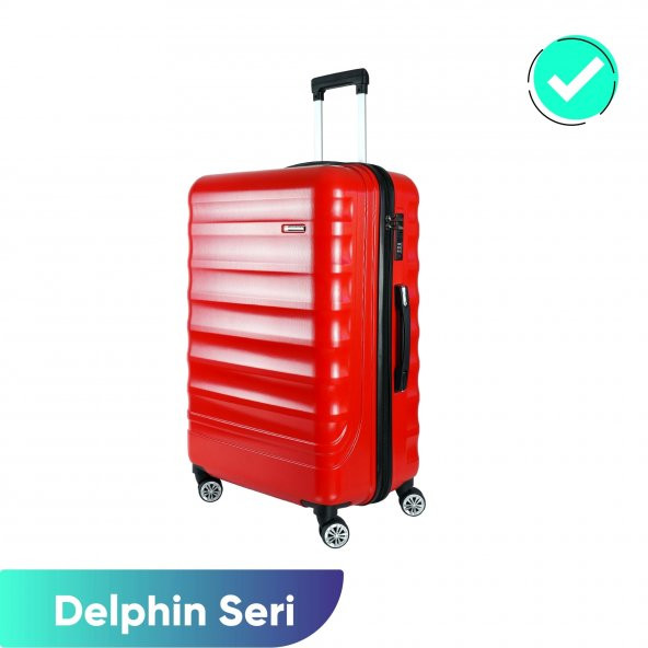 Vegmann Delphin Kırmızı Büyük Boy Valiz