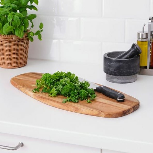 Kesme Tahtası Masif Akasya MeridyenDukkan 52x22 Cm servis-Sunum-Kesim Tahtası - 3