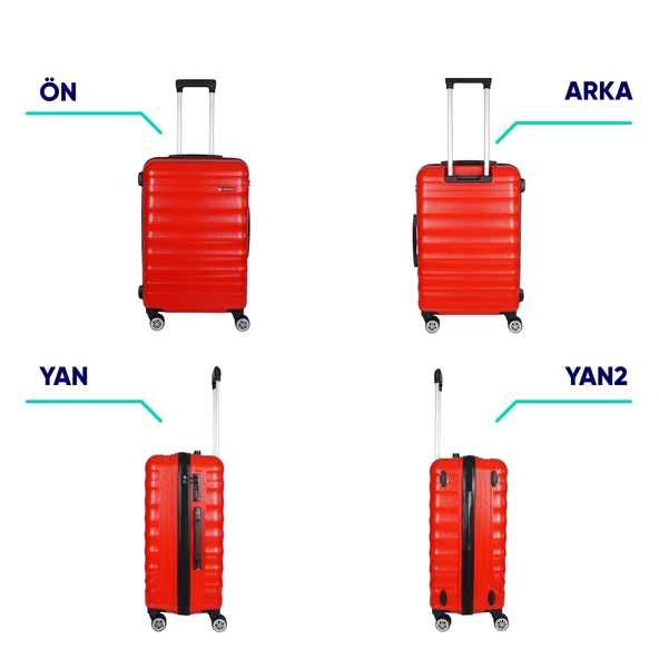 Vegmann Delphin Kırmızı Orta Boy Valiz - Resim 8