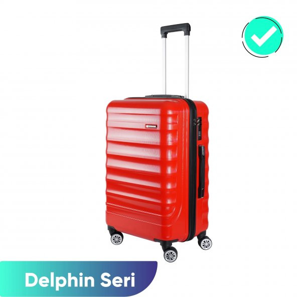 Vegmann Delphin Kırmızı Orta Boy Valiz