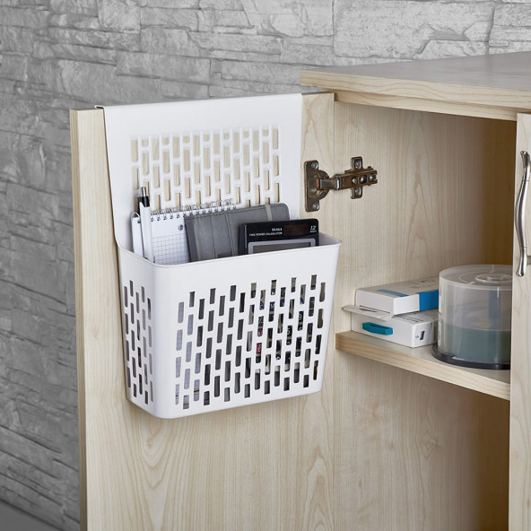 Porsima Org-52 2 li Asılabilir Mutfak Banyo Dolap İçi Düzenleyici Organizer Deterjanlık - Beyaz - 2