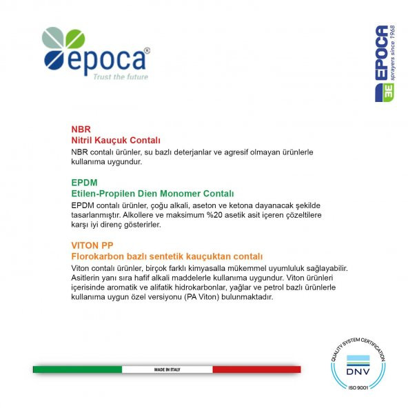 Epoca TYPE-A VITON Contali Püskürtme Pompasi 6,5Lt.- 1,4M.Hortumlu - 4