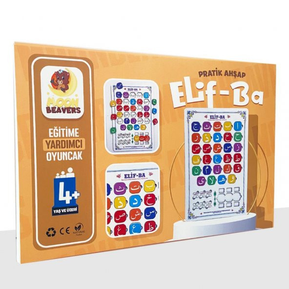 Moon Beavers Pratik Elif Ba Öğreniyorum Ahşap Puzzle 83031,Eğitici Oyuncak Puzzle - 2