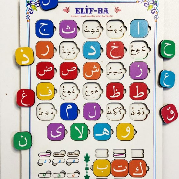 Moon Beavers Pratik Elif Ba Öğreniyorum Ahşap Puzzle 83031,Eğitici Oyuncak Puzzle - 4