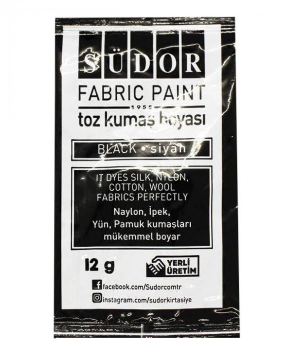 Südor Toz Kumaş Boyası Siyah 12 g