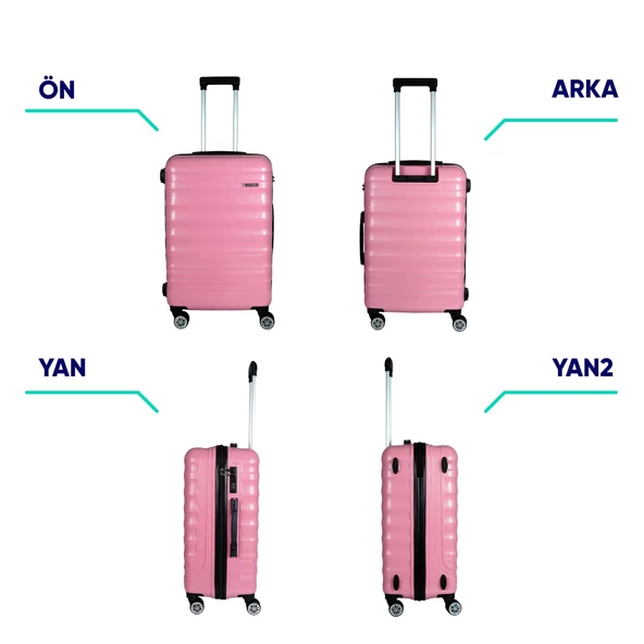 Vegmann Delphin Pembe Orta Boy Valiz - Resim 8