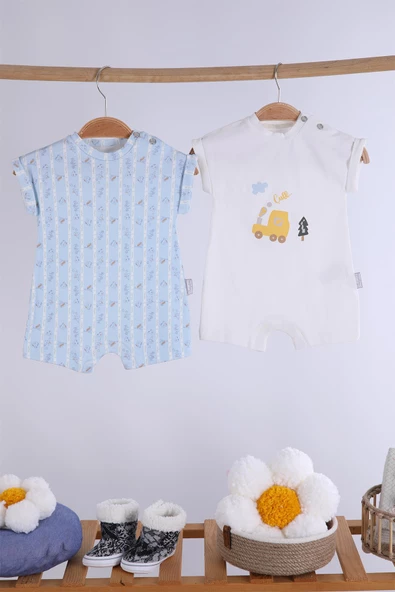 Babyhola Erkek Bebek Çocuk Tulum 2'li Set 13649 - 7