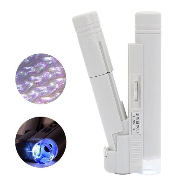 DailyTech 100X Mini Taşınabilir El Mikroskop Büyüteç LED lamba Işığı - 2