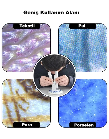 DailyTech 100X Mini Taşınabilir El Mikroskop Büyüteç LED lamba Işığı - 8