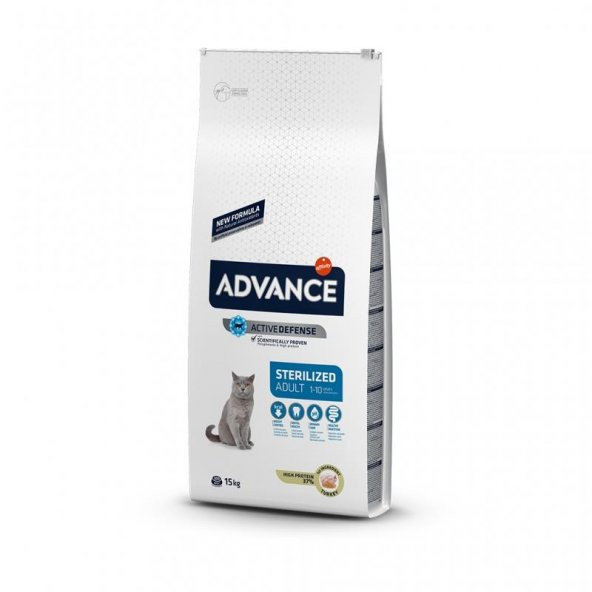 Advance Sensitive Hindili Kısırlaştırılmış Kedi Maması 15 Kg