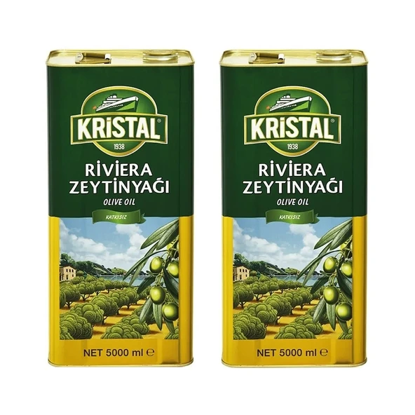 Kristal Riviera Zeytinyağı Teneke 2 x 5 L - 1