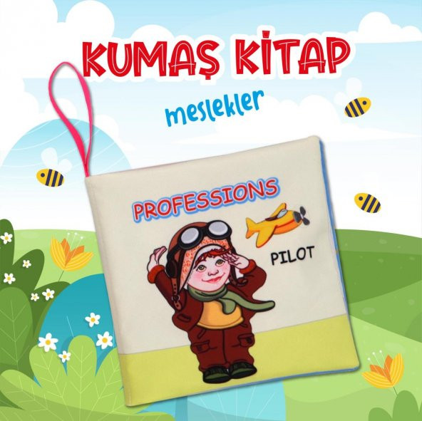 İngilizce Meslekler Sessiz Kumaş Kitap E385 - Bez Kitap - Resim 2