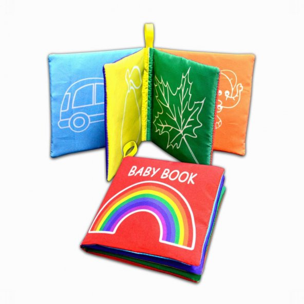 İngilizce Renkli Bebek Kumaş Sessiz Kitap E120 - Bez Kitap - Resim 3
